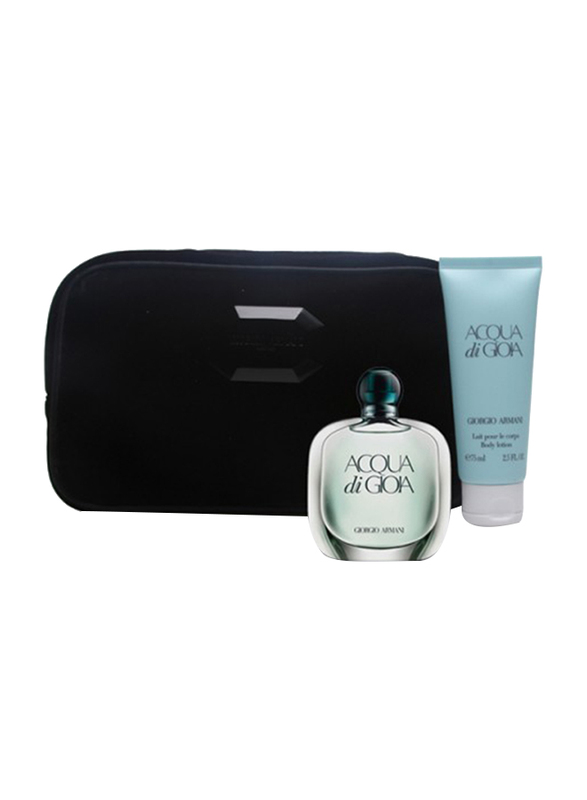 

Giorgio Armani 3-Piece Acqua Di Gioia Gift Set for Women, 100ml EDP Perfume, 75ml Body Lotion, Ladies Bag