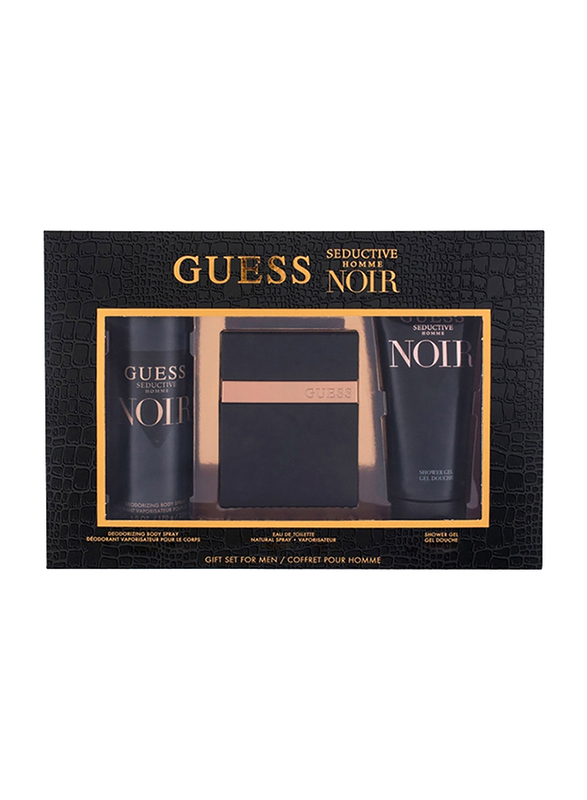 

Guess 3-Piece Seductive Homme Noir Gift Set for Men, 100Ml EDT Perfume, 200ml Shower Gel, 226ml Body Spray