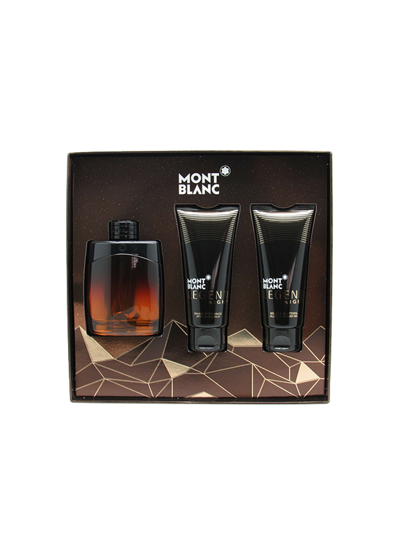 

Mont Blanc 3-Piece Legend Night Gift Set for Men, 100ml EDT Perfume, 100ml After Shave Balm, 100ml Shaving Gel