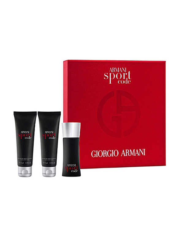 

Giorgio Armani 3-Piece Armani Code Sport Gift Set for Men, 75ml EDT Perfume, 2 x 75ml Shower Gel