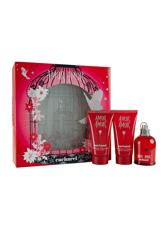 

Cacharel 3-Piece Amor Amor Gift Set for Women, 50ml EDT Perfume, 50ml Shower Gel, 50ml Body Lotion