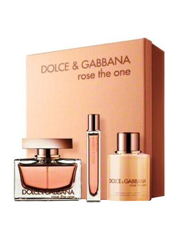 

Dolce & Gabbana Rose The One 3-Piece Perfume Set for Women, 75ml EDP Perfume, 100ml Body Lotion, 6ml Roll-On