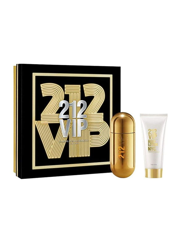 

Carolina Herrera 2-Piece 212 VIP Rose Gift Set for Women, 80ml EDP Perfume, 100ml Body Lotion