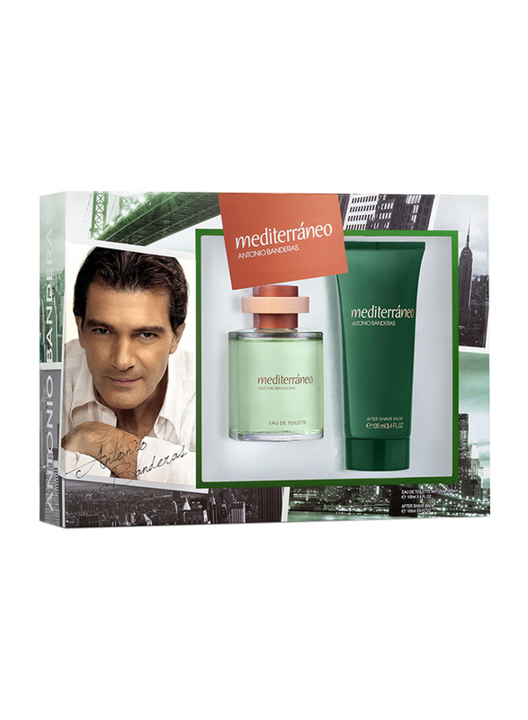 

Antonio Banderas 2-Piece Mediterraneo Gift Set for Men, 100ml EDT Perfume, 100ml After Shave Balm