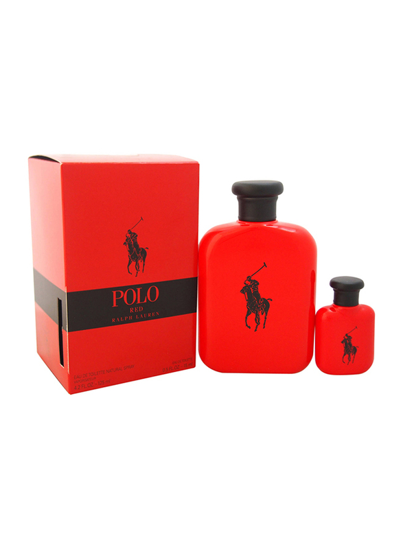 

Ralph Lauren 2-Piece Polo Red Gift Set for Men, 125ml EDT Perfume, 15ml EDT Perfume Mini Spray