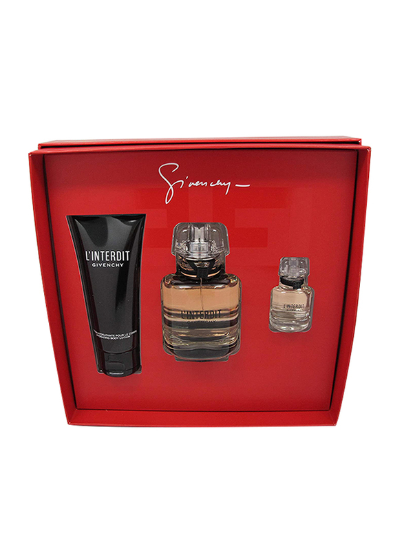 

Givenchy 3-Piece Gift Set for Women, 80ml EDP Perfume, 10ml Miniature, 75ml Body Lotion