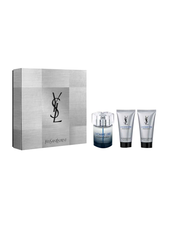 

Yves Saint Laurent 3-Piece L'Homme Libre Gift Set for Men, 100ml EDT Perfume, 100ml After Shave Balm, 100ml Shower Gel