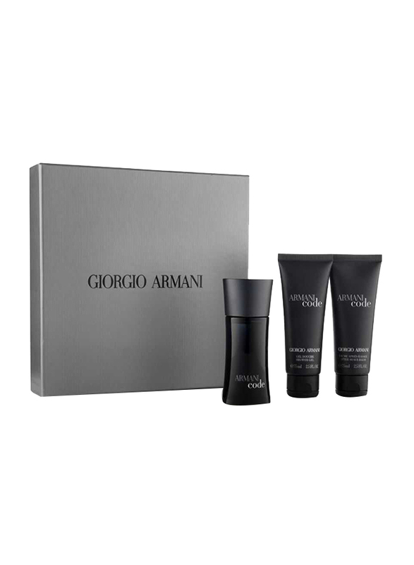 

Giorgio Armani 3-Piece Code Gift Set for Men, 75ml EDT Perfume, 75ml After Shave, 75ml Shower Gel