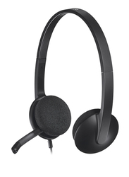 Logitech H340 USB Wired Over-Ear Noise Cancelling Headphones, Black