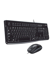 Logitech MK120 Wired English/Arabic Keyboard and Mouse, Black