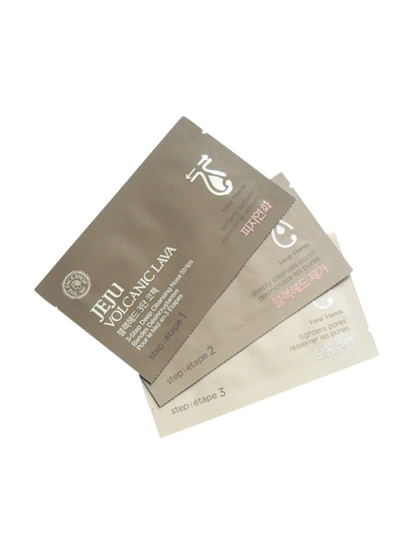 The Face Shop Jeju Volcanic Lava 3-Step Deep Cleansing Nose Strips, 3 Strips
