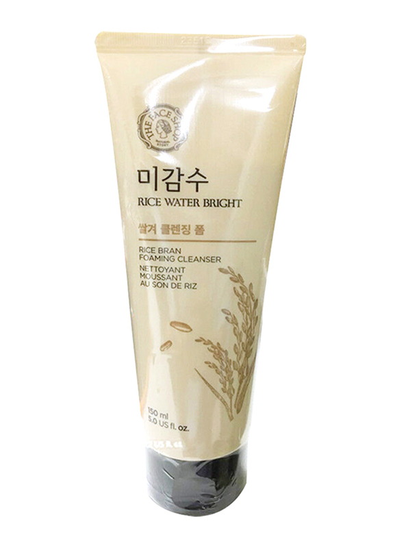 The Face Shop Rice Water Bright Rice Bran Foaming Cleanser, 150ml