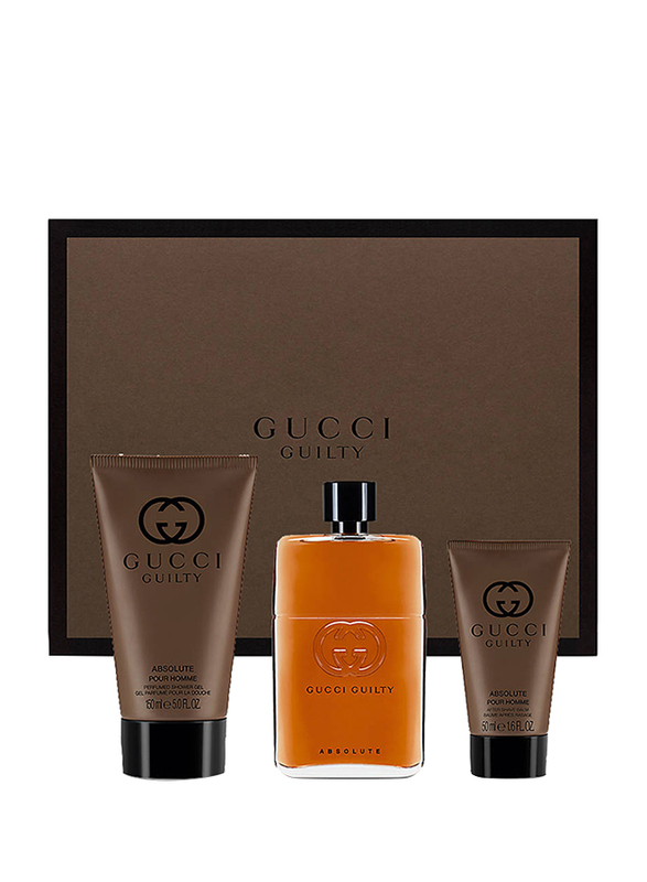 

Gucci 3-Piece Guilty Absolute Gift Set for Men, 90ml EDT Perfume, 50ml After Shave Balm, 150ml Shower Gel