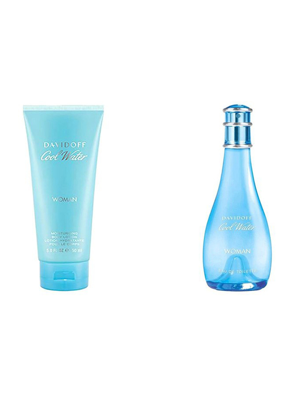 Davidoff 2-Piece Cool Water Gift Set for Women, 100ml EDT, 150ml Body Lotion