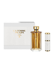 Prada 2-Piece Milano La Femme Travel Perfume Gift Set for Women, 100ml EDP, 8ml EDP Refillable Spray