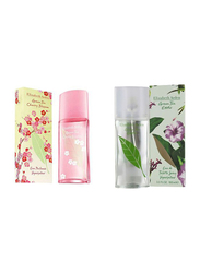 Elizabeth Arden 2-Piece Perfume Set for Women, Green Tea Cherry Blossom 100ml EDT, Green Tea Exotic 100ml EDT