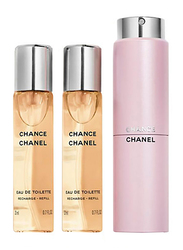 Chanel 3-Piece Chance Perfume Set for Women, 3 x 20ml EDT Refills