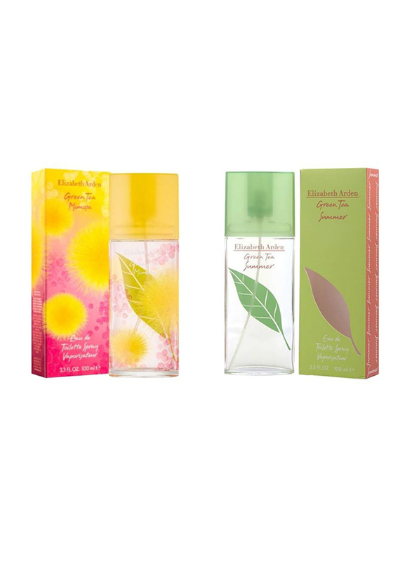 Elizabeth Arden 2-Piece Perfume Set For Women, Green Tea Mimosa 100ml EDT, Green Tea Summer 100ml EDT