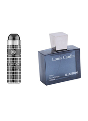 Louis Cardin 2-Piece Illusion Gift Set For Men, 100ml EDP, 200ml Deodorant