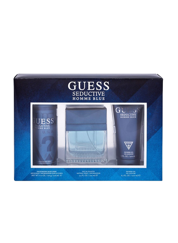 

Guess 3-Piece Guess Seductive Homme Blue Gift Set for Men, 100ml EDT Perfume, 200ml Shower Gel, 226ml Body Spray