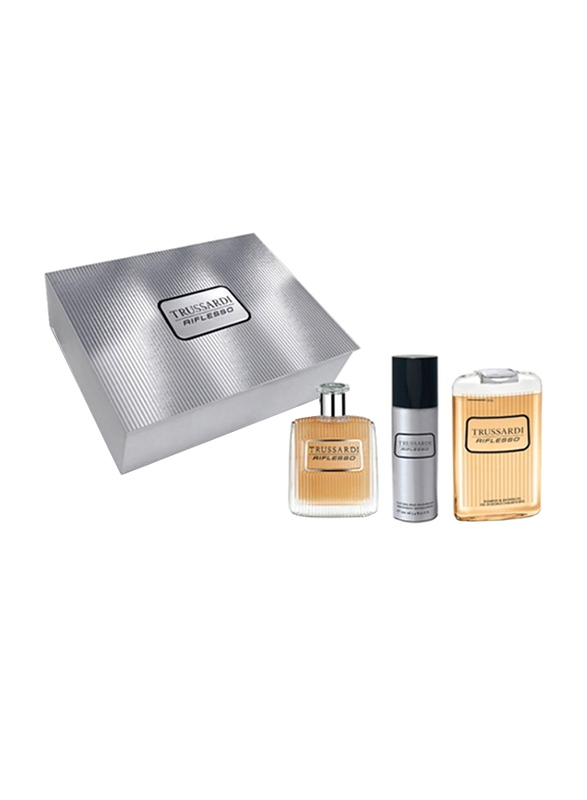 

Trussardi 3-Piece Riflesso Gift Set for Men, 100ml EDT Perfume, 100ml Deodorant, 200ml Shower Gel