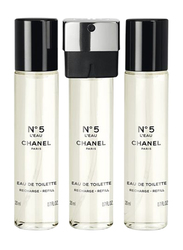 Chanel 3-Piece Recharchable Reefill Set for Women, No 5 L'eau 2 x 20ml EDT