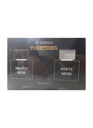 Giorgio 2-Piece Together Gift Set for Men, Brown Musk 100ml EDP, White Musk 100ml EDP