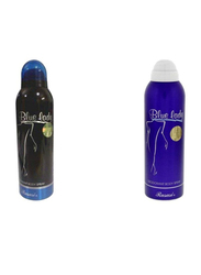 Rasasi Deodorant Set, Blue Lady Deo 200ml, Blue Lady 2 Deo 200ml, 2-Pieces