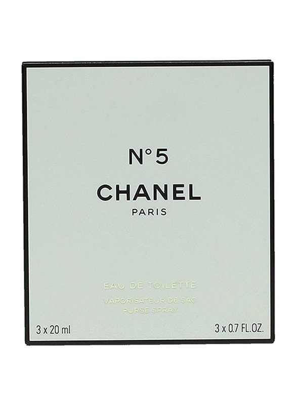 Chanel 3-Piece No 5 Perfume Set for Women, 3 x 20ml EDT Refills