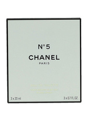 Chanel 3-Piece No 5 Perfume Set for Women, 3 x 20ml EDT Refills