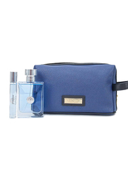 Versace 3-Piece Pour Homme Gift Set for Men, 100ml EDT, 10ml EDT Mini, Pouch