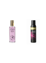 Jovan 2-Piece Black Musk Cologne Gift Set for Women, 96ml EDC, 150ml Deodorant