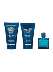 Versace 3-Piece Eros Gift Set for Men, 5ml EDT, 25ml Shower Gel, 25ml After Shave Balm