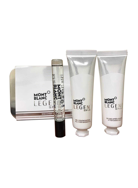 

Mont Blanc 3-Piece Legend Spirit Gift Discovery Kit Set for Men, Mini Spray 7.5ml EDT Perfume, 30ml After Shave Balm, 30ml Shower Gel