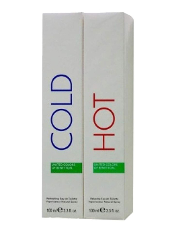 United Colors Of Benetton 2-Piece Perfume Set Unisex, Hot 100ml EDT, Cold 100ml EDT