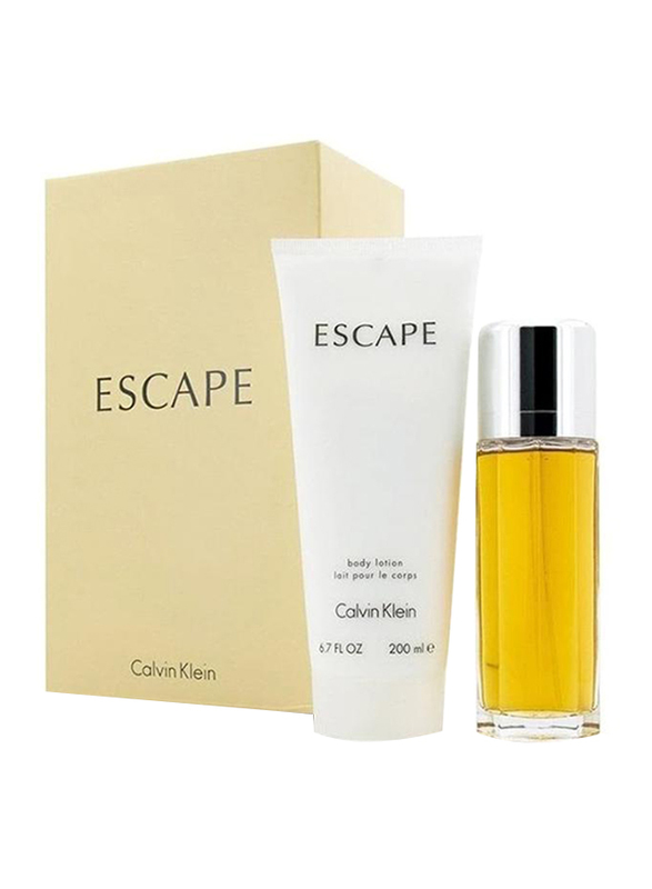 Calvin Klein 2-Piece Escape Gift Set for Women, 100ml EDP, 200ml Body Lotion