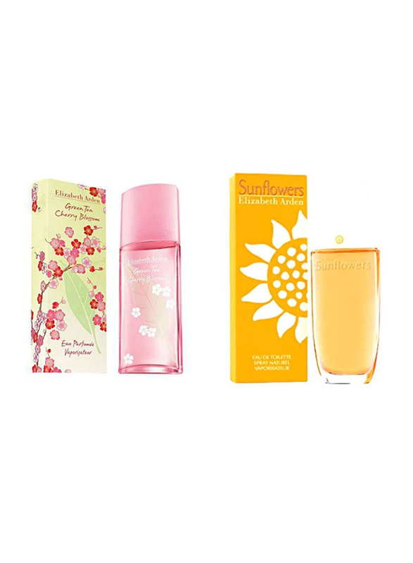 

Elizabeth Arden 2-Piece Perfume Set for Women, Green Tea Cherry Blossom 100ml EDT Perfume, Green Tea Sunflower 100ml EDT Perfume