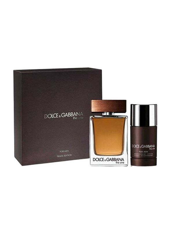 Dolce & Gabbana 2-Piece The One Travel Set for Men, 100ml EDT, 70gm Deodorant Stick