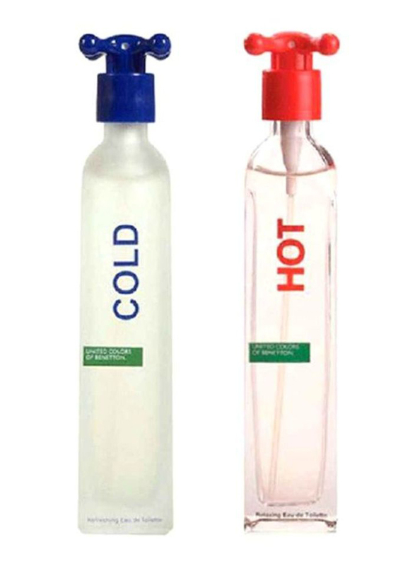 United Colors Of Benetton 2-Piece Perfume Set Unisex, Hot 100ml EDT, Cold 100ml EDT