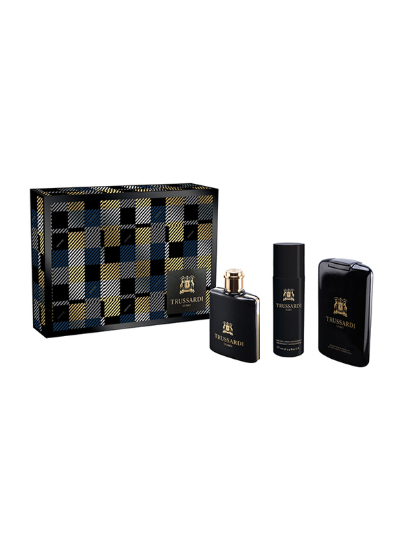 

Trussardi 3-Piece Uomo Gift Set for Men, 100ml EDT Perfume, 100ml Deodorant Spray, 200ml Shampoo & Shower Gel