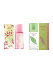 Elizabeth Arden 2-Piece Perfume Set for Women, Green Tea Cherry Blossom 100ml EDT, Green Tea Summer 100ml EDT