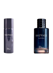 Dior 2-Piece Sauvage Gift Set for Men, 60ml EDT, 150ml Deodrant Spray