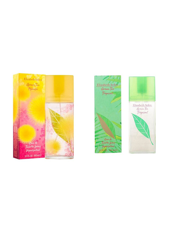 Elizabeth Arden 2-Piece Perfume Set For Women, Green Tea Mimosa 100ml EDT, Green Tea Tropical 100ml EDT