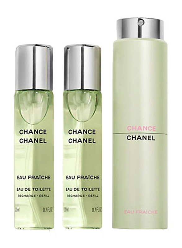 

Chanel 3-Piece Chance Eau Fraiche Perfume Set for Women, 3 x 20ml EDT Perfume Refills