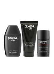 Guy Laroche 3-Piece Drakkar Noir Set for Men, 100ml EDT, 75ml Deostick, 50ml Shower Gel