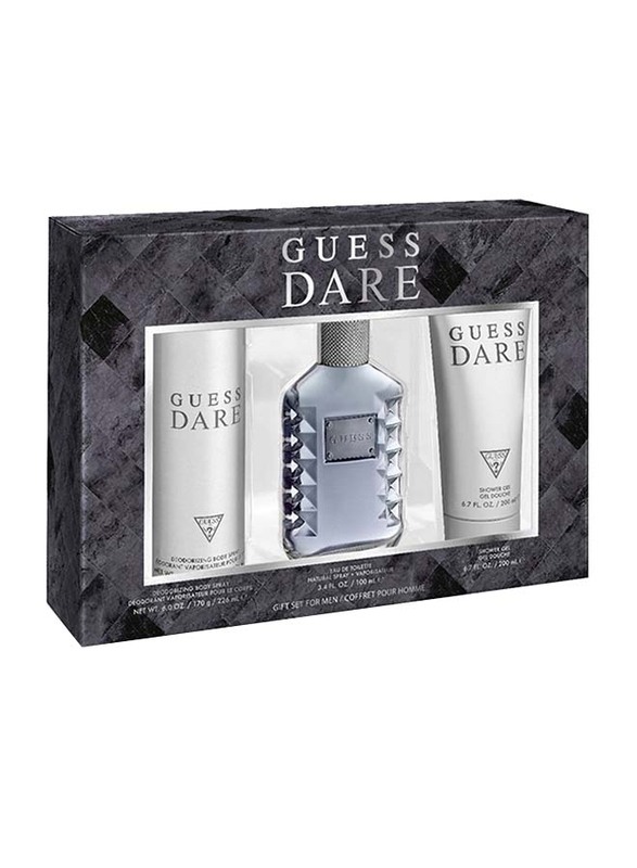 

Guess 3-Piece Dare Gift Set for Men, 100ml EDT Perfume, 200ml Shower Gel, 226ml Body Spray