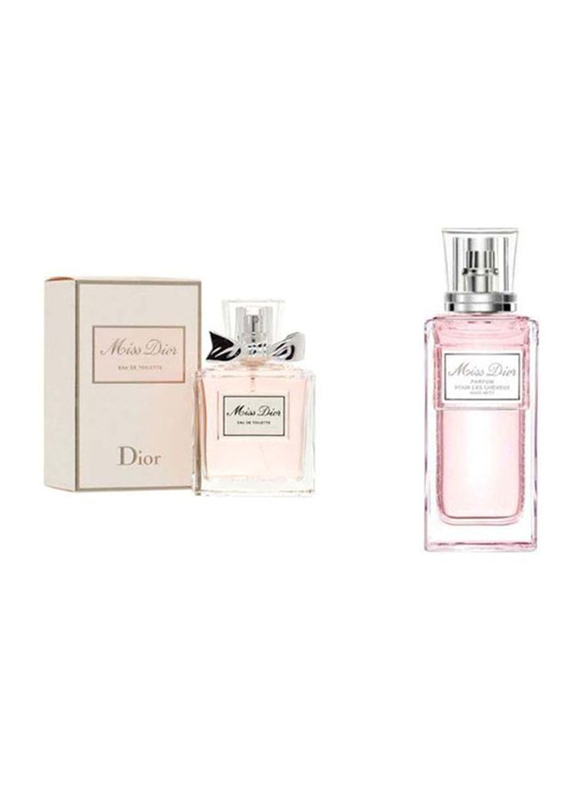 Dior 2-Piece Miss Dior Gift Set for Women, 100ml EDT, 30ml Hair Mist