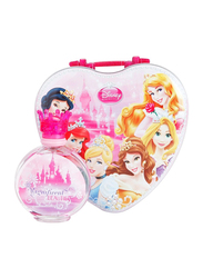 Disney Princess 2-Piece Perfume Set for Girls, 100ml EDT, Metal Lunch Box