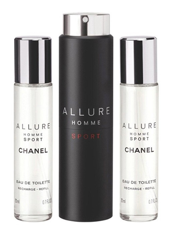 

Chanel 3-Piece Allure Sport Cologne Perfume Set for Men, 3 x 20ml EDT Perfume Refills