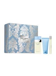 Dolce & Gabbana 3-Piece Light Blue Gift Set for Women 100ml EDT, Body Cream 50ml EDT, Miniture 10 ml